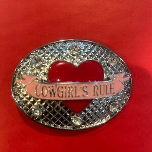 Cowgirl's Rule Heart Belt Buckle Nocona boots western wear women’s